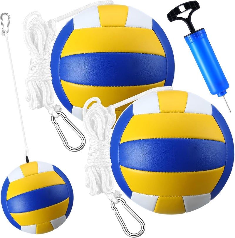 MiniInflat 2 Pcs Tether Balls and Rope Set Replacement Tetherball with Ball Pump for Adults Backyard Playground Outdoor Game - Image 1